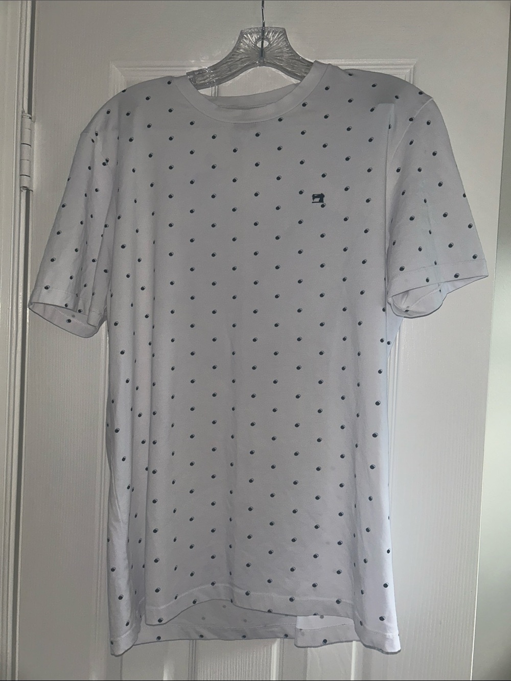 Scotch & Soda White Short Sleeve Tee with Navy Dot Print Medium